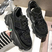 Load image into Gallery viewer, Womens Sneakers Trainers Platform Wedges Chunky Sneakers Black Sneakers Women Casual Shoes Woman Baskets chaussures femme