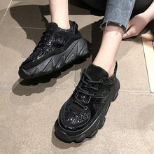 Load image into Gallery viewer, Womens Sneakers Trainers Platform Wedges Chunky Sneakers Black Sneakers Women Casual Shoes Woman Baskets chaussures femme