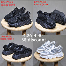 Load image into Gallery viewer, Womens Sneakers Trainers Platform Wedges Chunky Sneakers Black Sneakers Women Casual Shoes Woman Baskets chaussures femme
